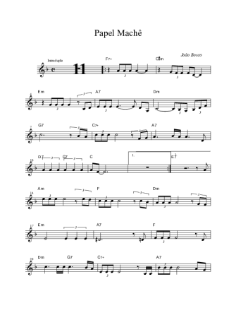 João Bosco Papel Mache score for Tenor Saxophone Soprano (Bb)