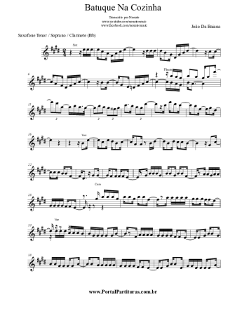 João Da Baiana Batuque Na Cozinha score for Clarinet (Bb)