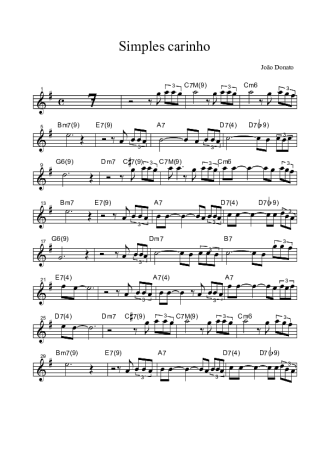 João Donato Simples Carinho score for Tenor Saxophone Soprano (Bb)