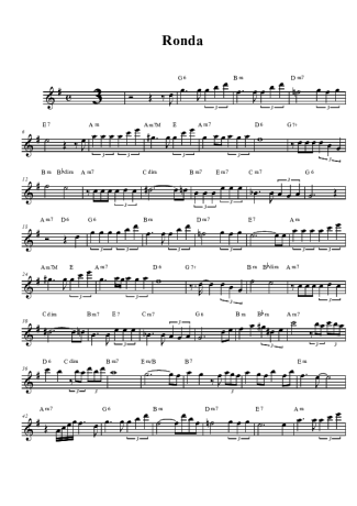 João Gilberto Ronda score for Tenor Saxophone Soprano (Bb)