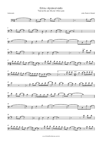 João Paulo & Daniel Estou Apaixonado score for Cello
