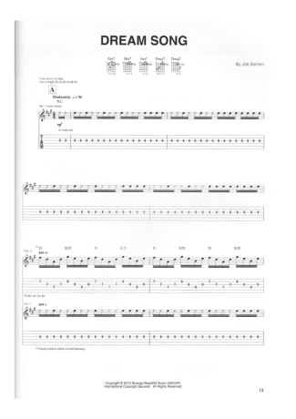 Joe Satriani Dream Song score for Guitar
