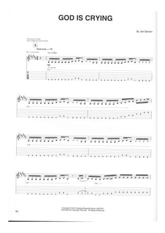 Joe Satriani God Is Crying score for Guitar