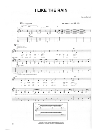 Joe Satriani I Like The Rain score for Guitar