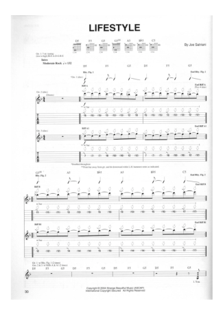 Joe Satriani Lifestyle score for Guitar