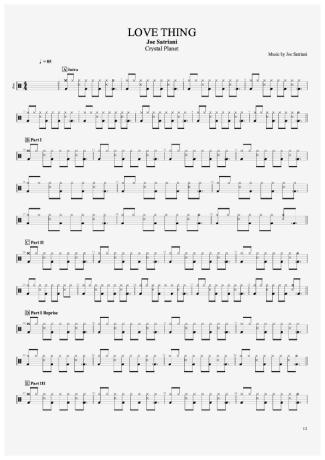 Joe Satriani Love Thing score for Drums