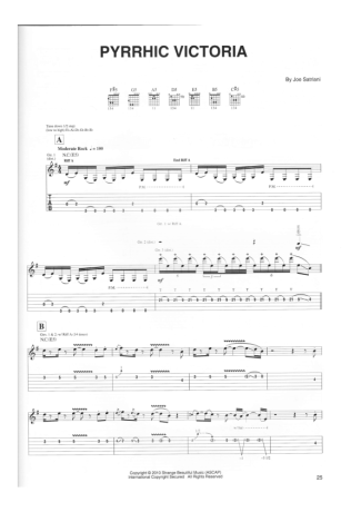 Joe Satriani Pyrrhic Victoria score for Guitar