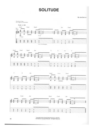 Joe Satriani Solitude score for Guitar