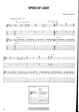 Joe Satriani Speed Of Light score for Guitar