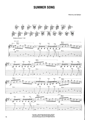 Joe Satriani Summer Song score for Guitar