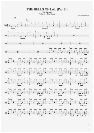 Joe Satriani The Bells Of Lal (Part II) score for Drums