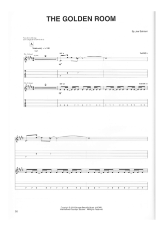 Joe Satriani The Golden Room score for Guitar