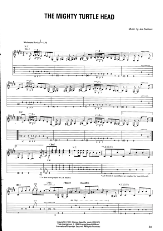 Joe Satriani The Mighty Turtle Head score for Guitar