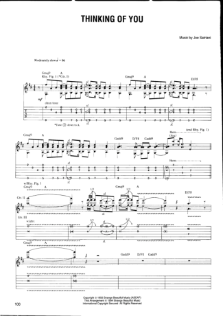 Joe Satriani Thinking Of You score for Guitar