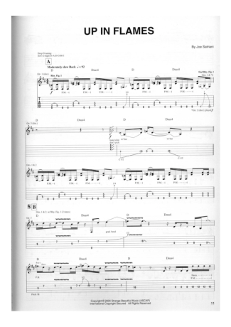 Joe Satriani Up In Flames score for Guitar