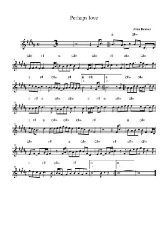 John Denver e Placido Domingo Perhaps Love score for Alto Saxophone