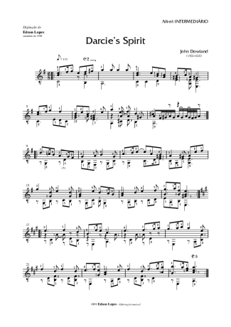 John Dowland Darcies Spirit score for Acoustic Guitar