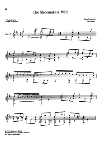John Dowland The Shoemakers score for Acoustic Guitar