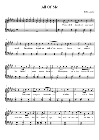 John Legend  score for Piano