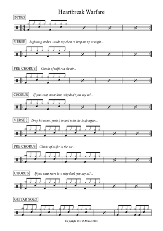John Mayer Heartbreak Warfare score for Drums