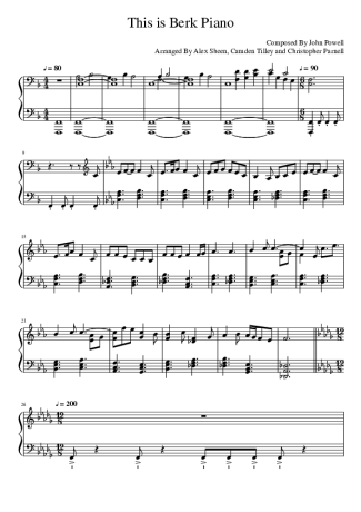 John Powell This is Berk Piano score for Piano