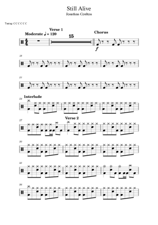 Jonathan Coulton Still Alive score for Drums