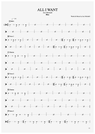 Joni Mitchell All I Want (Surdo) score for Drums