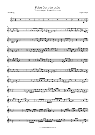 Jorge Aragão Falsa Consideração score for Clarinet (C)