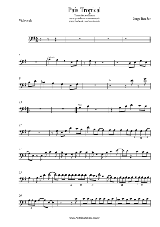 Jorge Ben Jor País Tropical score for Cello