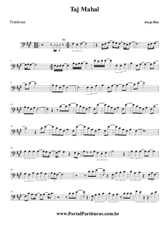 Jorge Ben Jor Taj Mahal score for Trombone