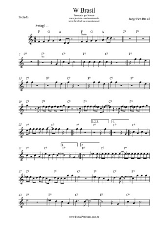 Jorge Ben Jor W Brasil score for Keyboard