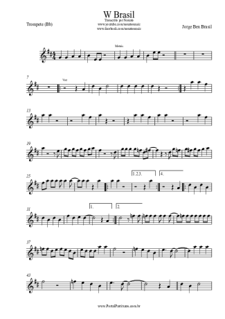 Jorge Ben Jor W Brasil score for Trumpet