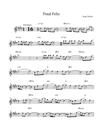 Jorge Vercillo Final Feliz score for Clarinet (Bb)