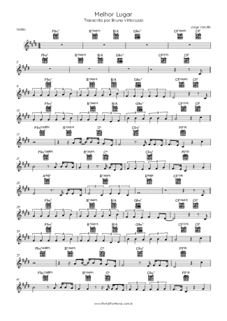 Jorge Vercillo Melhor Lugar score for Acoustic Guitar