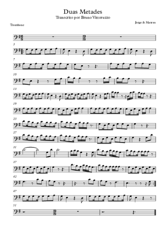 Jorge e Mateus Duas Metades score for Trombone
