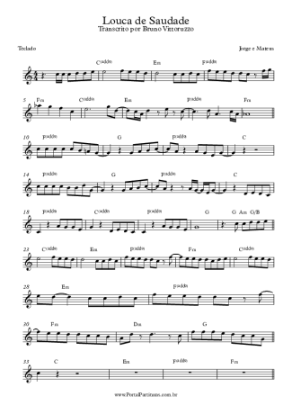 Jorge e Mateus  score for Keyboard