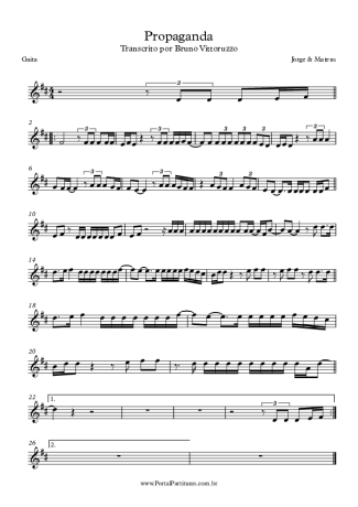 Jorge e Mateus Propaganda score for Harmonica