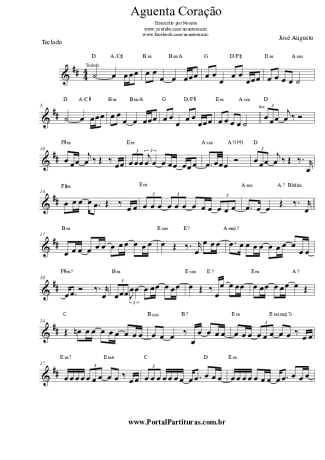 José Augusto Aguenta Coração score for Keyboard