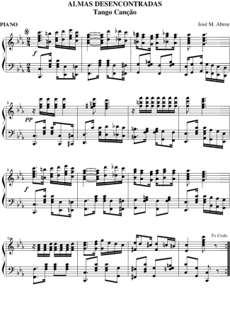 José M. Abreu Almas Desencontradas score for Piano