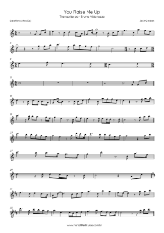 Josh Groban You Raise Me Up score for Alto Saxophone