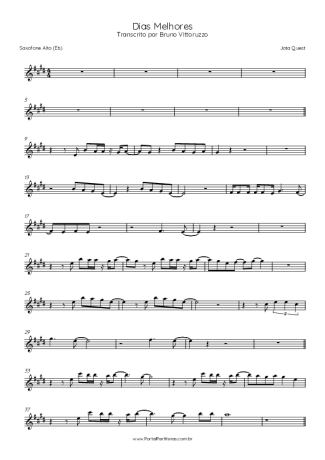 Jota Quest Dias Melhores score for Alto Saxophone