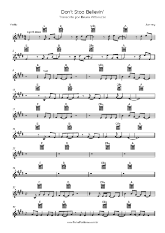 Journey Don´t Stop Believin´ score for Acoustic Guitar