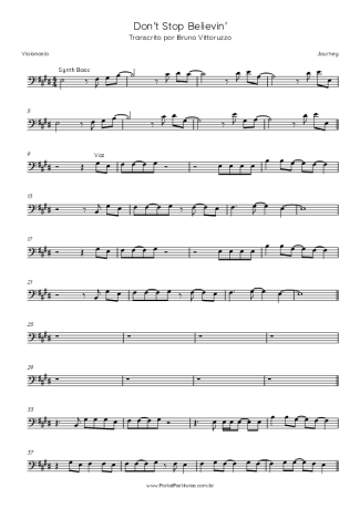 Journey Don´t Stop Believin´ score for Cello