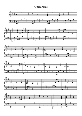 Journey Open Arms score for Piano