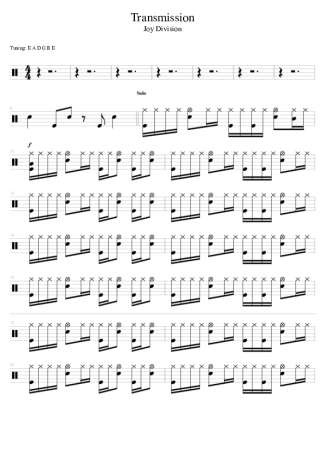 Joy Division Transmission score for Drums