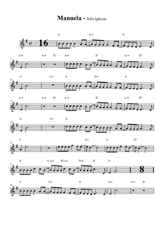 Julio Iglesias Manuela score for Alto Saxophone