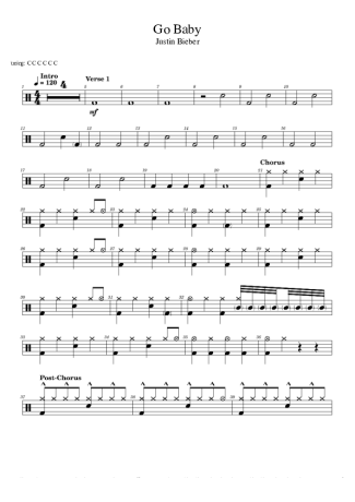 Justin Bieber Go Baby score for Drums