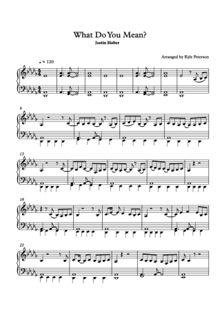 Justin Bieber What Do You Mean score for Piano