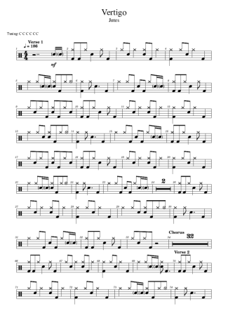 Jutes Vertigo (drums 1) score for Drums