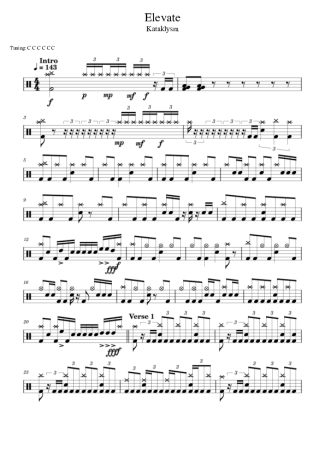 Kataklysm Elevate score for Drums